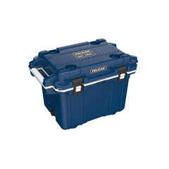 Pelican 50 Quart Elite Cooler in midnight blue shows interior volume for long expeditions.