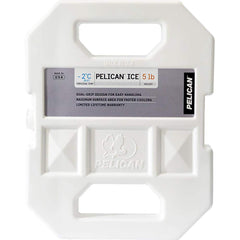 Pelican 5lb ice pack in white, top view highlighting compact cooling efficiency.