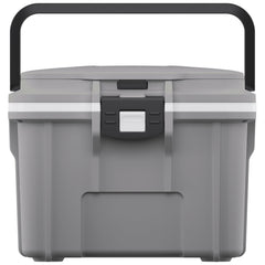 Pelican 8QT cooler front view in cement/white, rugged field-ready design.