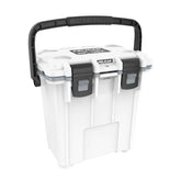 Pelican Elite 20qt cooler with lid open showing compact capacity for beverages on trips