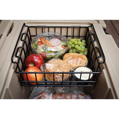 Pelican wire basket interior view showing removable and washable feature for easy cleanup.