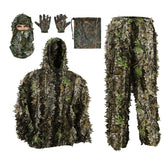 PELLOR Ghillie Suit hoodie with 3D leaves for concealed forest photography