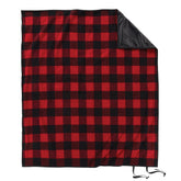Pendleton Roll-Up Travel Blanket folded with leather handle, ideal for car trips and easy portability.