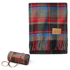 Pendleton wool blanket plaid pattern offers warmth for outdoor adventures and cozy home moments.