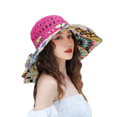 Wide brim sun hat with adjustable inner band visible