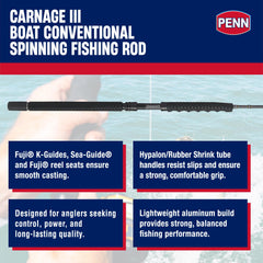 PENN Carnage III with Fuji K-guides reduces tangles during heavy jigging.