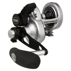 Penn Fathom II 15LD2 Conv Reel Box - Black and Silver, front view