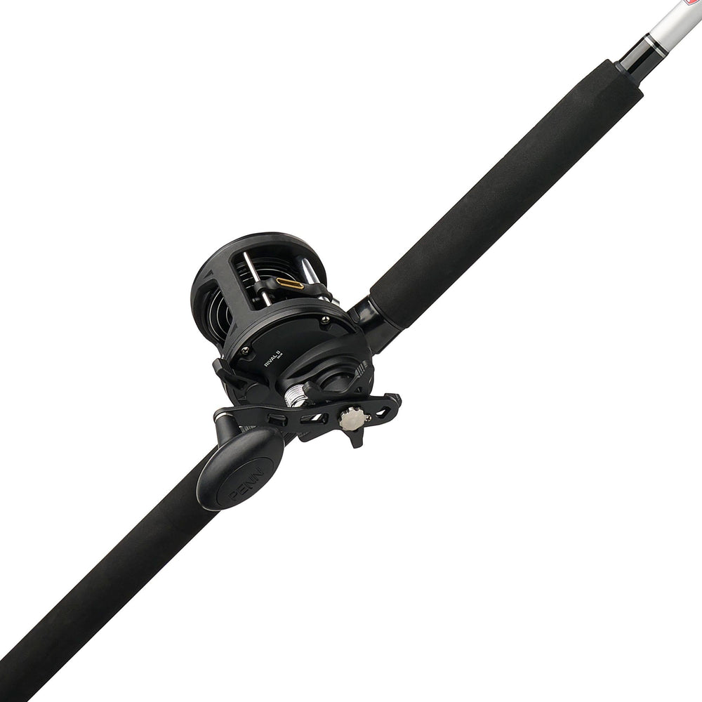 PENN Rival II level wind reel for smooth line control in saltwater fishing.