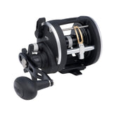 PENN Rival Level Wind reel front view shows lightweight graphite frame for durable saltwater fishing.
