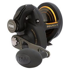 PENN Squall II lever drag reel with graphite frame, lightweight and durable for saltwater trolling.