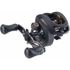 PENN Squall Low Profile Reel Black Smoke side view highlights compact, easy-to-handle casting
