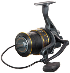 Angled shot of the reel showing its robust build and design