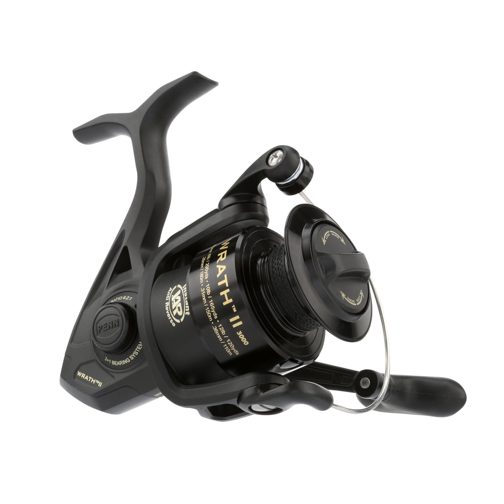 PENN Wrath II 3000 with corrosion-resistant graphite body for durable saltwater use.