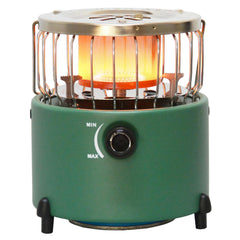 Peosaard camping heater with a compact design and carrying handle.