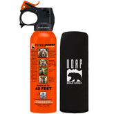 Pepper Power bear spray with hip holster for rapid access during hikes.