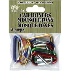 Pepperell Crafts paracord carabiners in assorted colors for quick gear attachment