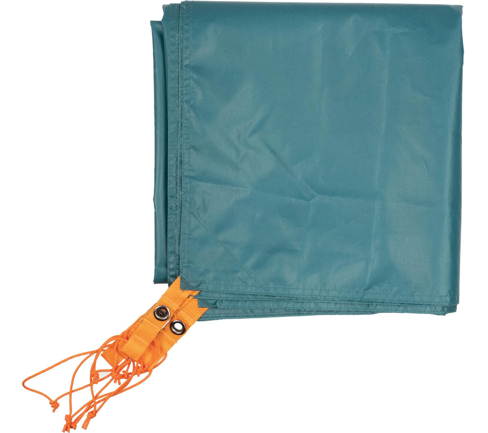 Peregrine Radama Hub footprint protects the tent floor on damp ground for car camping.