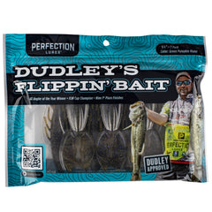 Perfection Lures Dudley's 3.75-inch bait color detail in green pumpkin violet for water clarity.