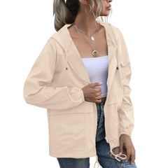 PESION women's rain jacket front view demonstrates a lightweight, versatile layer for city and trail