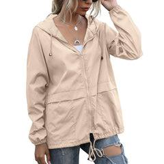 PESION women's rain jacket waterproof hood view highlights adjustable hood for rain protection on hikes