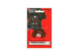 Pete Rickard's Seneca Brown double reed diaphragm mouth call for realistic turkey yelps and locator calls.