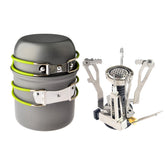 Petforu ignition stove in use for a solo camping meal, quick startup.