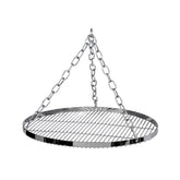 Petromax hanging grill grate on a 50 cm surface for campfire cooking.