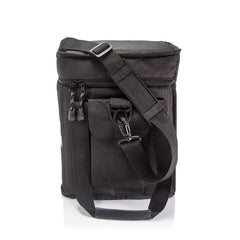 Inside view of Petromax Rocket Stove Bag with mesh pockets for accessories organization.
