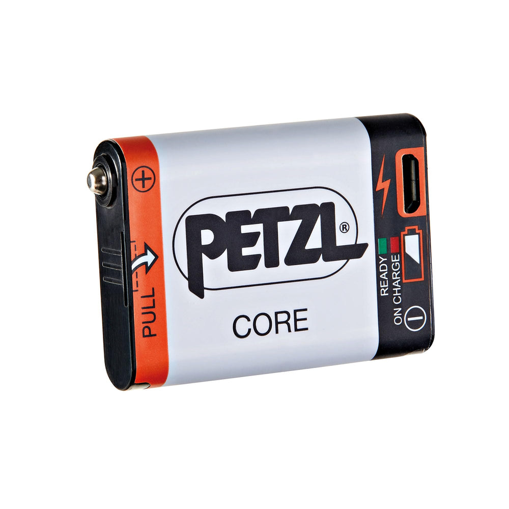 Petzl Accu Core battery with high capacity for extended night hikes.