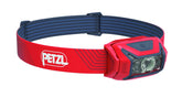 Petzl ACTIK headlamp front view showing 450 lumens for outdoor adventures