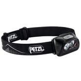 Petzl Actik lamp black shows dual beam patterns for versatile outdoor visibility.
