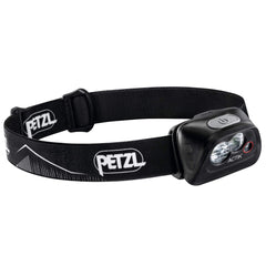 Petzl Actik lamp black shows dual beam patterns for versatile outdoor visibility.