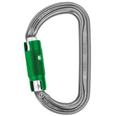 Petzl Am'D Pin-Lock carabiner with unlocking pin on glove for quick group harness adjustments.