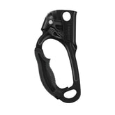 Petzl Ascension left ascender, front view, highlighting ergonomic grip for smooth rope ascent.