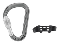 Petzl Attache Bar screw-lock with red indicator for quick safety checks.