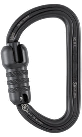 Petzl Bm'D ANSI carabiner in D-shape for secure device connections during ascent
