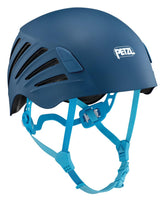 Petzl BOREA navy helmet front view with compact profile for climbing comfort.