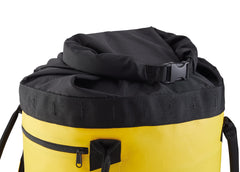 Petzl Bucket Rope Bag roll-top closure keeps moisture out.