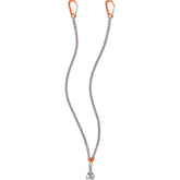 Petzl Elastic Leash V-Link Grey in closed position securing ice tools during climbs.