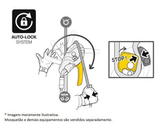 PETZL I'd L descender handle action highlighting controlled descent and auto-lock.