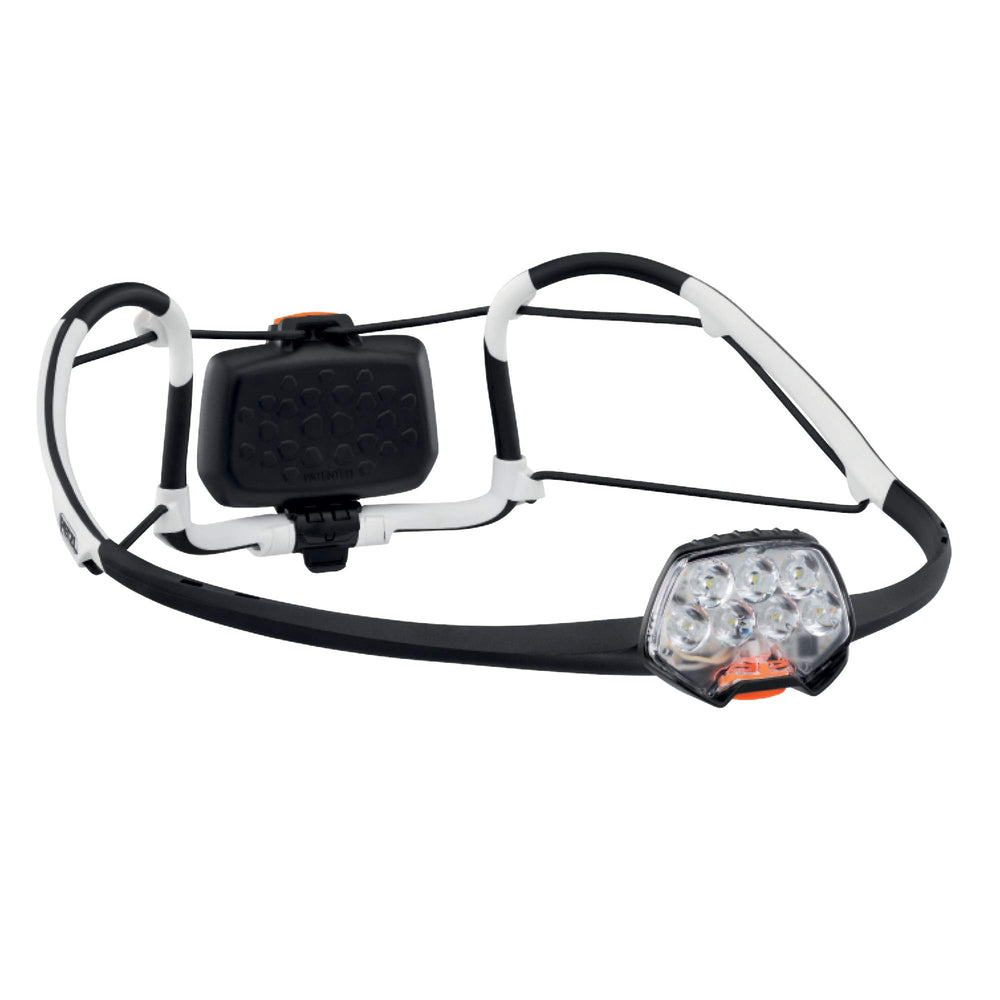 Petzl IKO headlamp front view showing compact, lightweight design for outdoor use