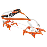 Petyzl Leopard FL front view highlights 10-point stability on hard snow.