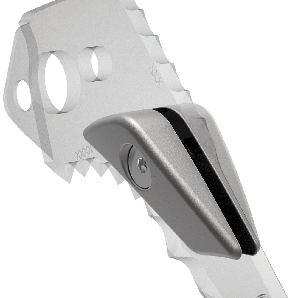 Petzl Masselottes weights on ice axe improve balance for precise anchors in hard ice