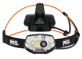 Petzl NAO RL headlamp front view highlights a bright beam for night visibility