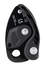 Petzl NEOX cam-blocking mechanism engages when weighted to secure rope