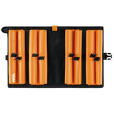 Petzl Octo Bag with eight ice screw compartments keeps gear organized on climbs.
