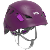 Petzl Picchu violet front view helmet for safe climbing and cycling.
