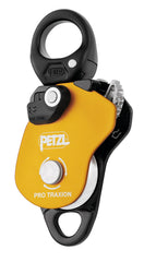 Petzl Pro Traxion openable under load pulley enables secure rope setup.