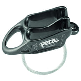 PETZL Reverso gray front view, compact belay device suited for multi-pitch climbs