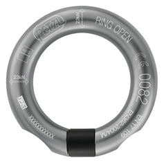 Petzl Ring Open close-up view showing omni-directional loading and compact aluminum body.